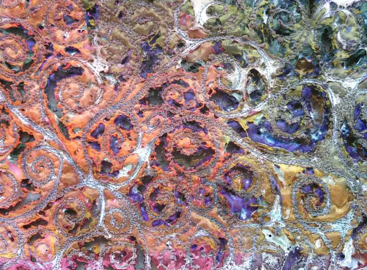 A detail shot of layered neutral textiles