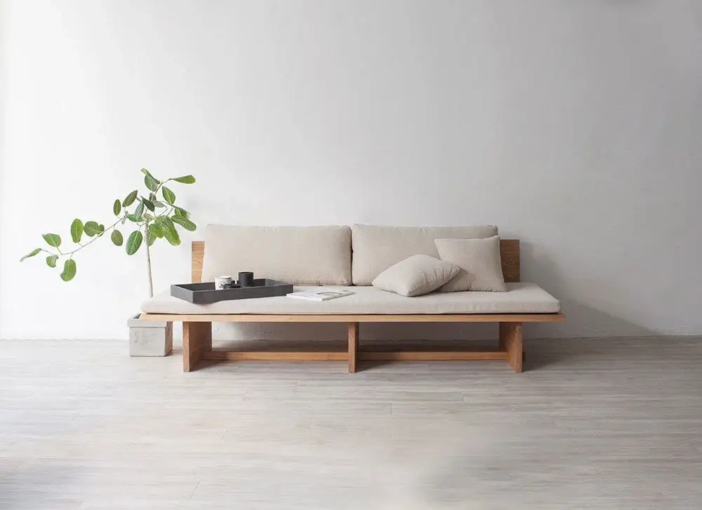 A minimalist room with a single piece of furniture