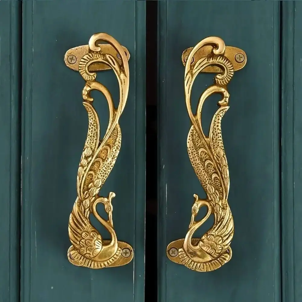 Custom-designed brass door handle
