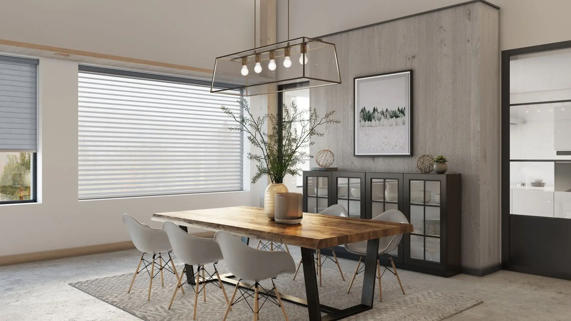 Soft, diffused light filtering through a sheer curtain